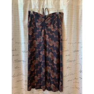 Patagonia Black Floral Organic Cotton Tencel Halter Dress M
